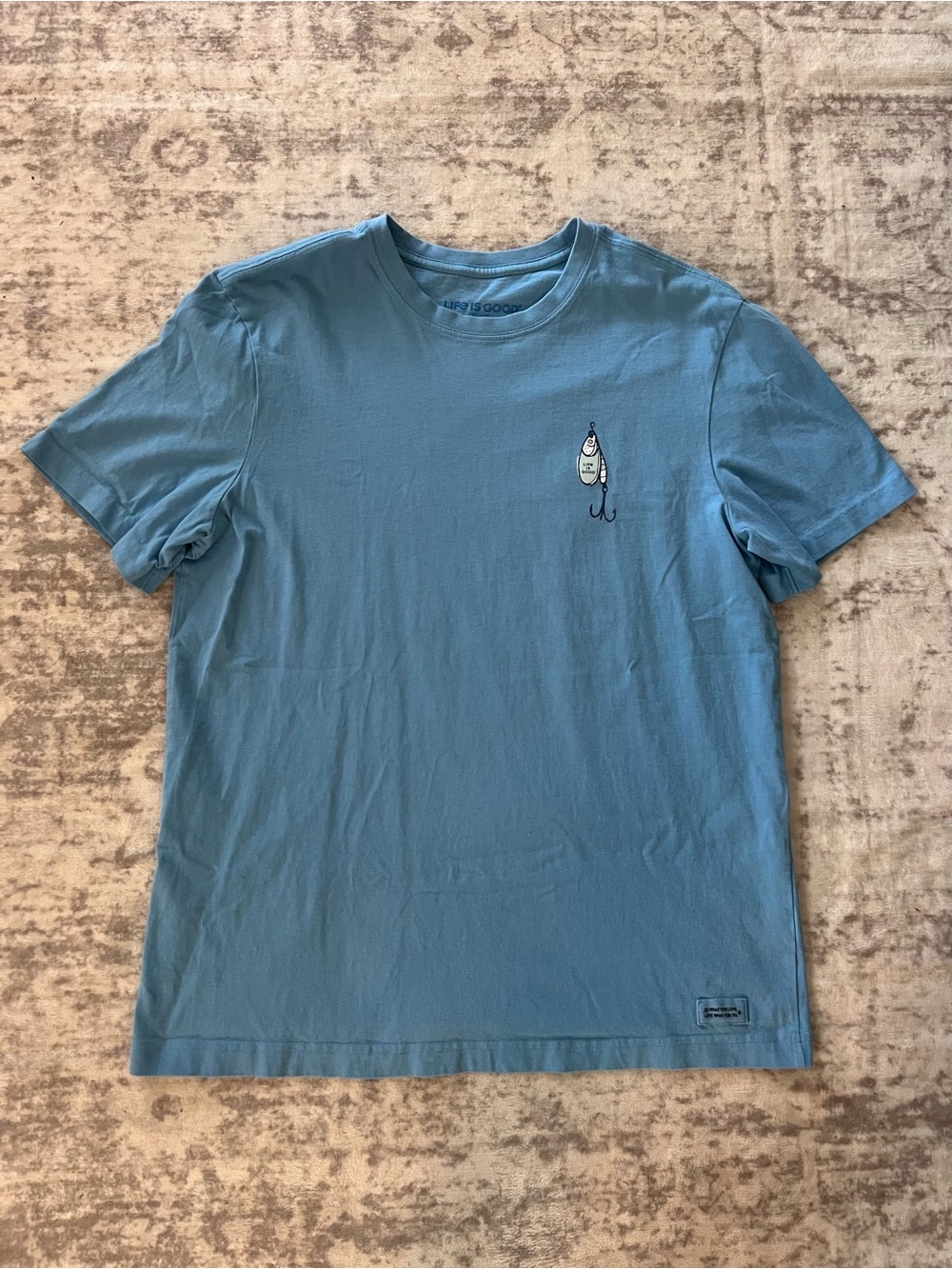 Life Is Good Blue "Fish More Worry Less" Graphic Tee - Picture 2 of 3
